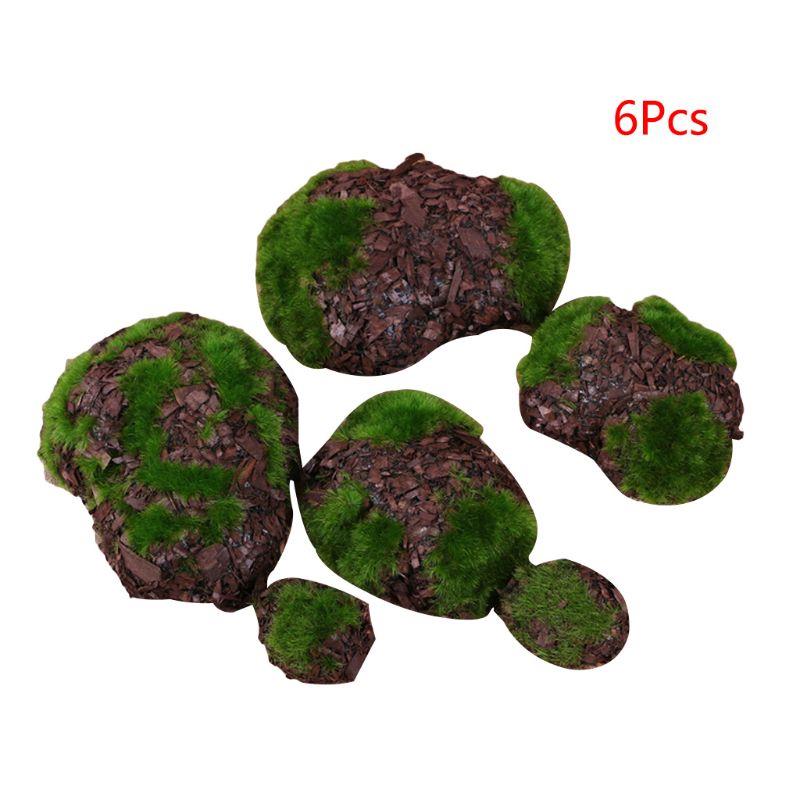 6 Pcs/pack Aquarium Simulated Moss Stone Artificial Foam Pla-封面