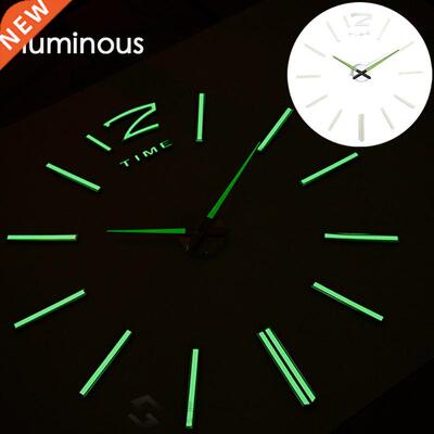 3D Luminous Real Big Wall Clock Rushed Mirror er Diy Living