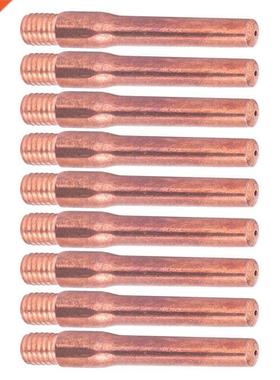 10Pcs Welding Contct Tips Red Copper M6 Conductive Nozzles