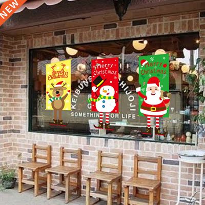 Merry Christmas Hanging Porch Sign Shopping Mall Santa Elf B