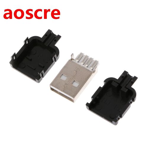 10Sets Type A USB 4 Pin Male Socket Kit Connector Plug Termi