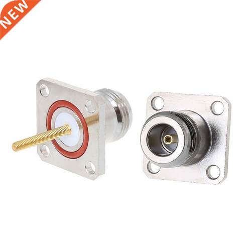 Brass N Female Jack Connector With 4 Hole Flange Mount Chass