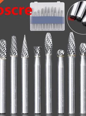 10Pcs 6mm Shank Tungsten Carbide Grinding Head Burr Rotary D