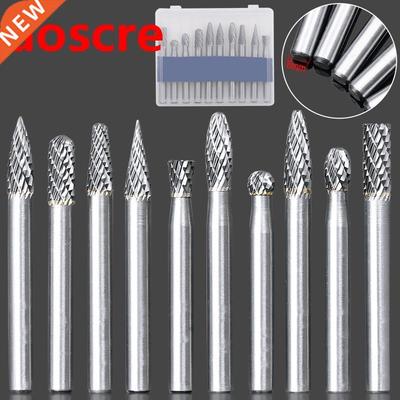 10Pcs 6mm Shank Tungsten Carbide Grinding Head Burr Rotary D