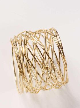 1PCs Gold Wire Round Napkin Buckle Metal Morden Design Napki