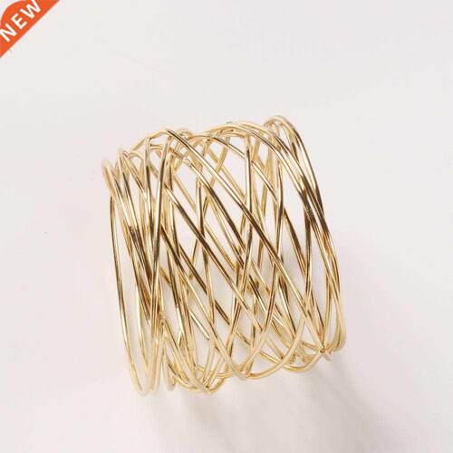 1PCs Gold Wire Round Napkin Buckle Metal Morden Design Napki