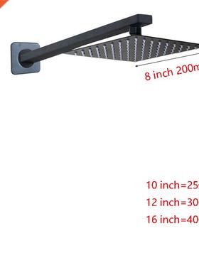 Monite 8 10 12 16 Inch Black Shower Head Rainfall Tub Matte
