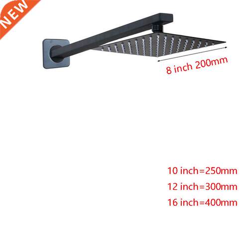 Monite 8 10 12 16 Inch Black Shower Head Rainfall Tub Matte