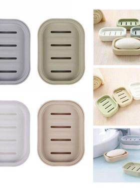 1pc Plastic/Silicone Box Draining Soap Dish Soap Box Plate L
