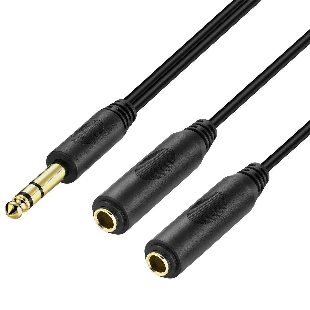 20CM Female Y Splitter Cable Gold Plated 1/4'