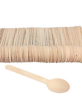 100Pcs/Pack Disposale Wooden Spoon Ice Cre Scoop Coffee H
