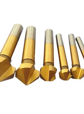 6pcs 3 Flute 90 Degree Hss Chamfer Cutter Chamfering Drillin