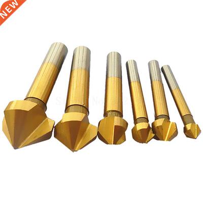 6pcs 3 Flute 90 Degree Hss Chamfer Cutter Chamfering Drillin