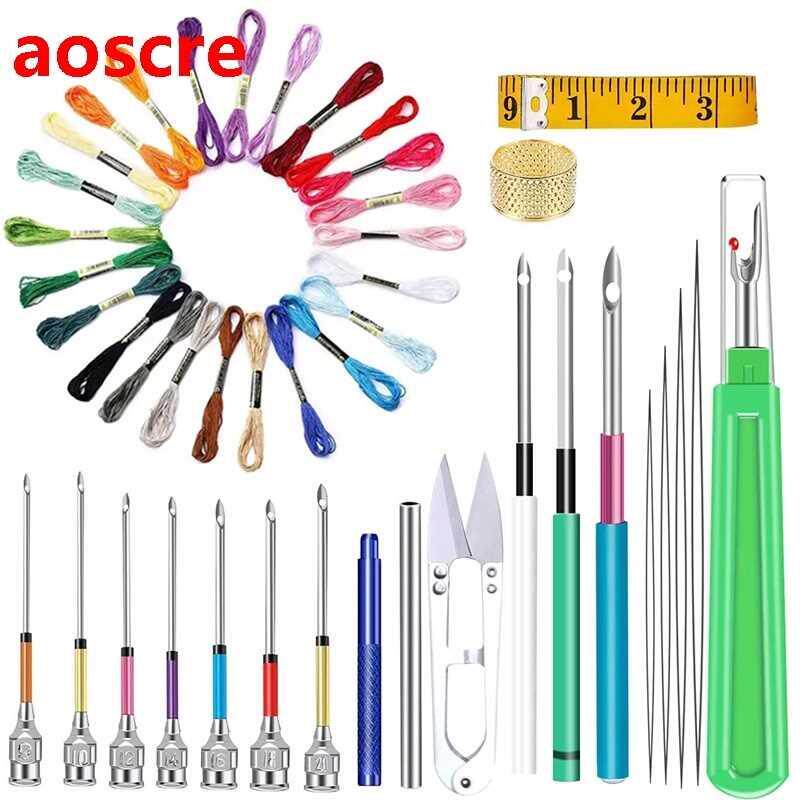 54PCS Punch Needle Tool Kit With Embroidery Thread Embroide