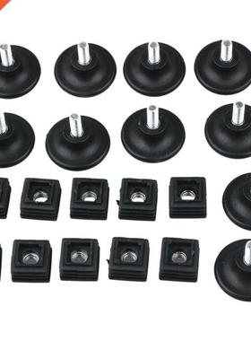 10 Sets 45mm Base Dia Adjustable Leveling Foot 25mmx25mm Squ