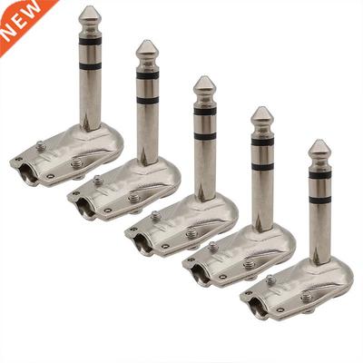 2/5Pcs 6.35mm Plug 1/4 Inch Right Angle 90 Degree Solder Con