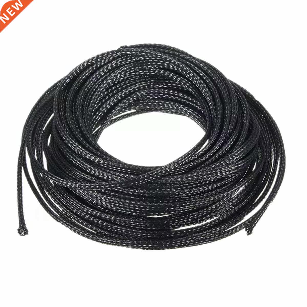 Expandable Black PET Braided Cable Protection Sleeve Mayitr