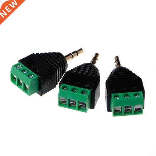 3 Pcs Video AV Balun 3.5mm 1/8 Stereo Male to AV 3 Screw Te