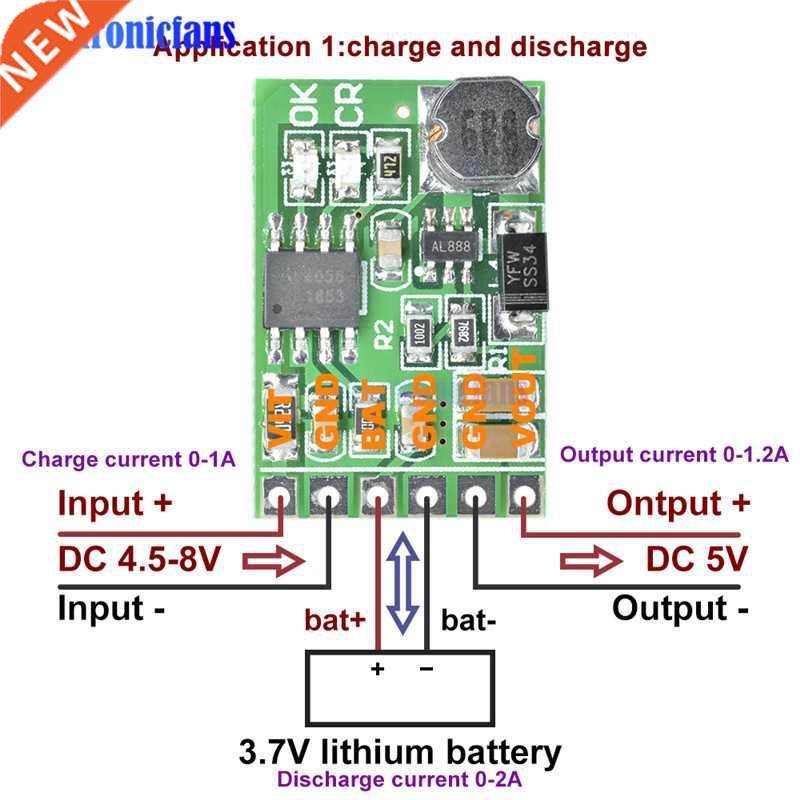 DC 5V 3.7V 5V to 12V DC 12V 2in1 Lithium Battery Charger Dis
