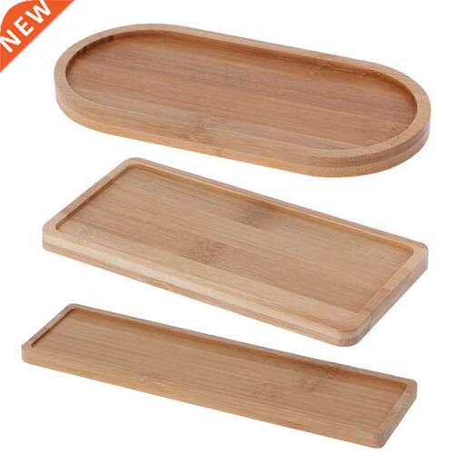 Oval Shape Bamboo Wood Saucer Plant Tray Mini Plant Flower P