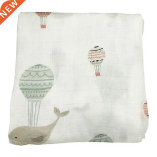 Whale Balloons 100% Baoo Fiber Muin blanket Swaddle Baby