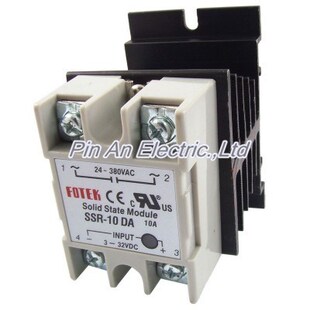 DC to AC Solid State Relay SSR-10DA 10A 3-32V 24-380V w Alum