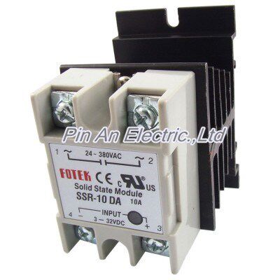 DC to AC Solid State Relay SSR-10DA 10A 3-32V 24-380V w Alum