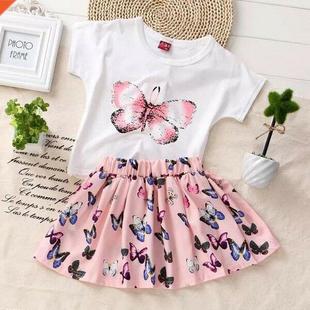 toddler girl two pieces set clothes short sleeve t shirt sk