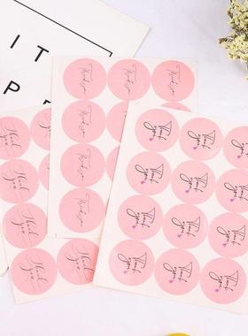 10 Sheets=120pcs Circle Pink Thank You Stickers Wedding Stic