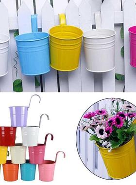 Wall Hanging Flower Pots Garden Fence Plant Pots Metal Iron