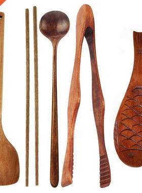 Wooden Cookng Utensls Ktchen Utensls Set wth Wok Spatul