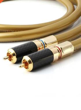 Pair HiFi Audio RCA Cable HEXLINK GOLDEN 5C Interconnect Lin
