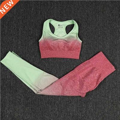Seamless Yoga Suit Sports Set Fitness Bra High Waisted Leggi