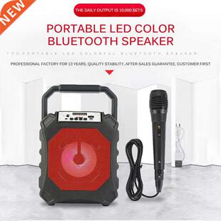 Portable LED Speaker Bluetooth AUX Audio Cable Can Play Musi