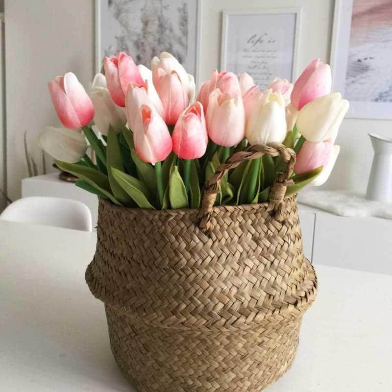 5/10Pcs Tulips Artificial Flower PU Real Touch Tulip Bouquet