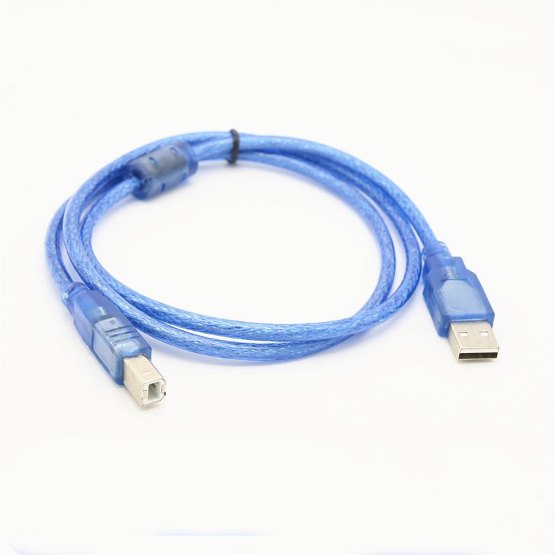 USB2.0 Print Line Transparent Blue Printer Cable Data Cable