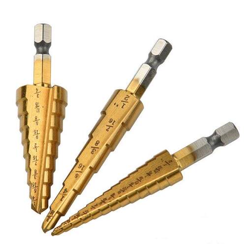 3Pcs/lot HSS Steel Large Step Cone Titanium Coated Metal Dri