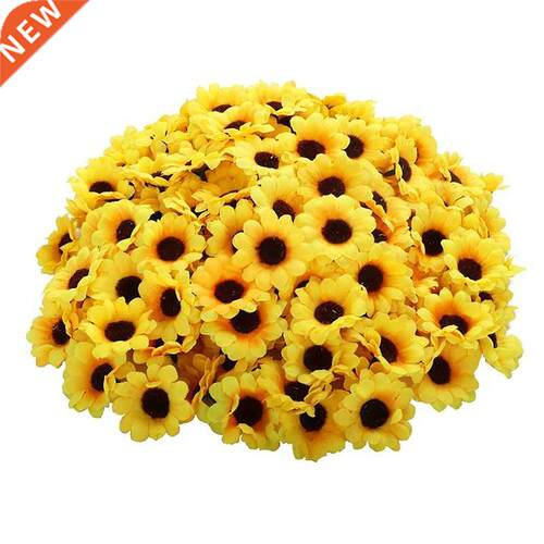 50Pcs Artificial Sunflower Heads Fabric Fake Sunflower Heads