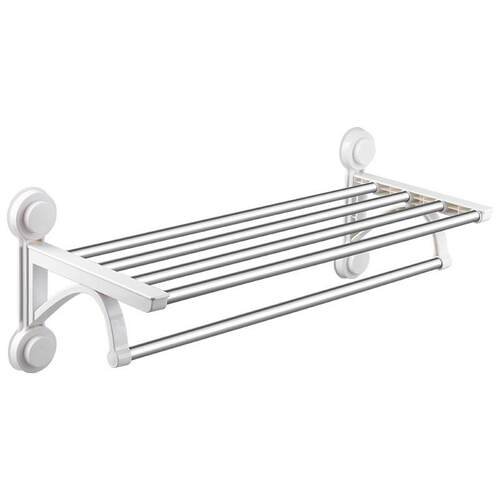 OUSUWO Double Shelves Wall Mount Towel Shelf Punch-Free Towe