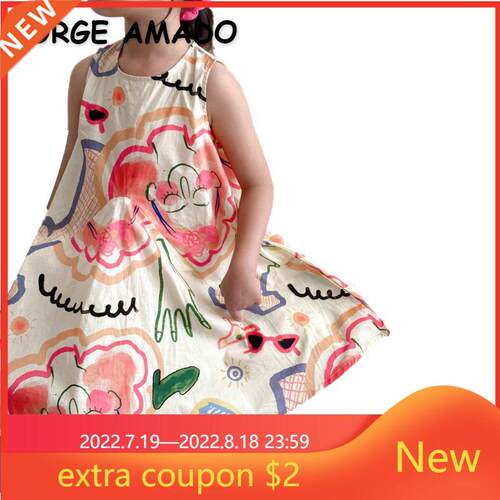 Korean Style New Summer Dress for Baby Girl Sveless Print