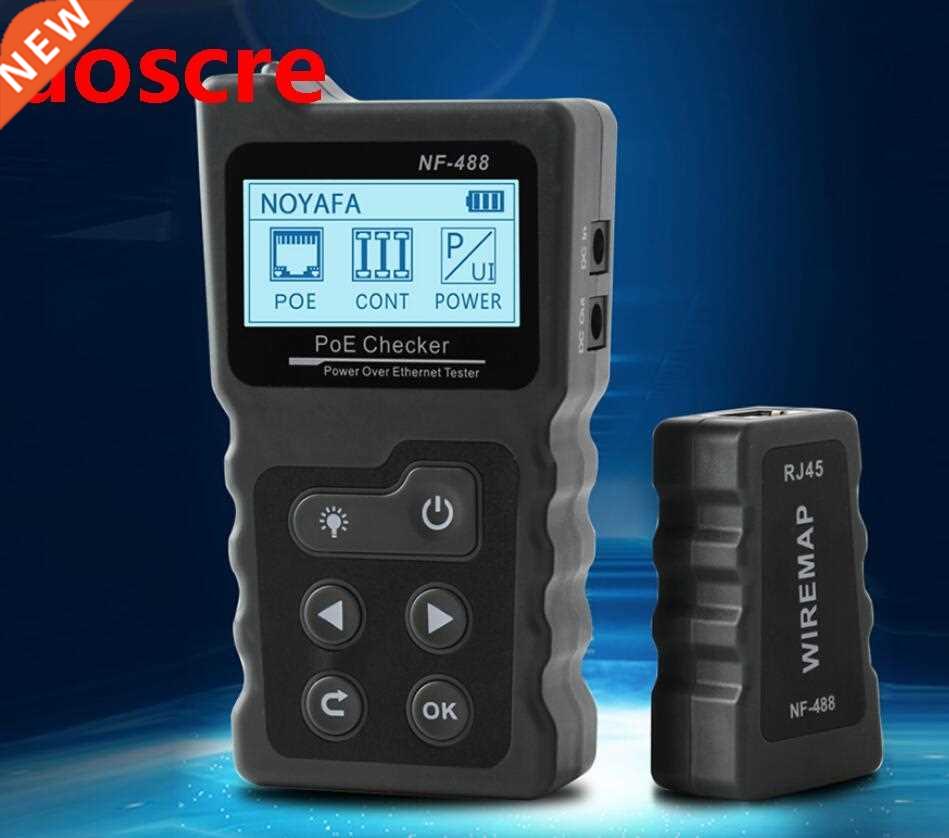 NF-488 Network Cable Tester Lan tester LCD PoE Checker Inlin