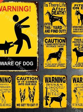 Warnng Dog Metal Tn Sgns Vntage Poster Beware Of Dog Ret