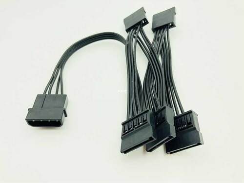 4Pin 18AWG Wire For Hard Drive IDE Molex to 5-Port 15Pin SAT