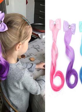 Cute Children Gradient Bow Hair Clips Headdress Ponytail Hai