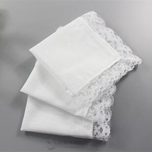 5pcs Wedding White Square Pocket Wo Lace Handkerchief Cotto