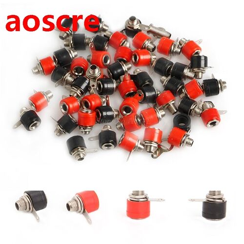50pc 4mm Banana Panel Socket Test Probe Binding Post Nut Plu