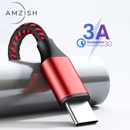 2m 3A USB Type C Cable For Samsung S7 Xiaomi Huawei P30 Fast
