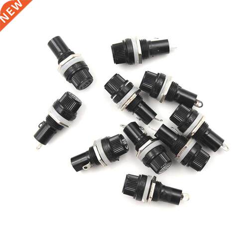 10pcs/lot 5*20mm Glss Fuse Holders Blck Insurnce Tube Soc