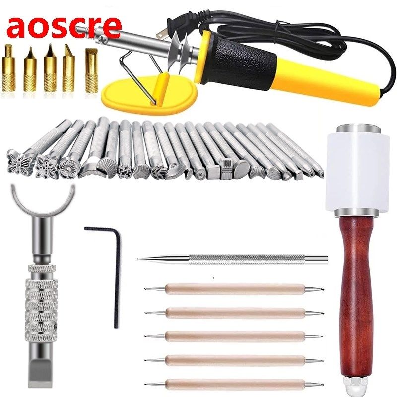 29PCS Leather Carving Set - Leather Stamp Tools With Leather