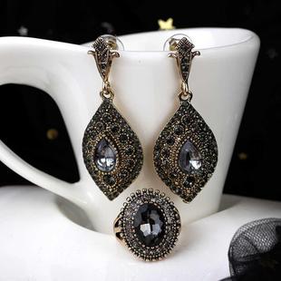 Crystal Gray Wedding Jewelry Earring Sunspicems Set Bohemia